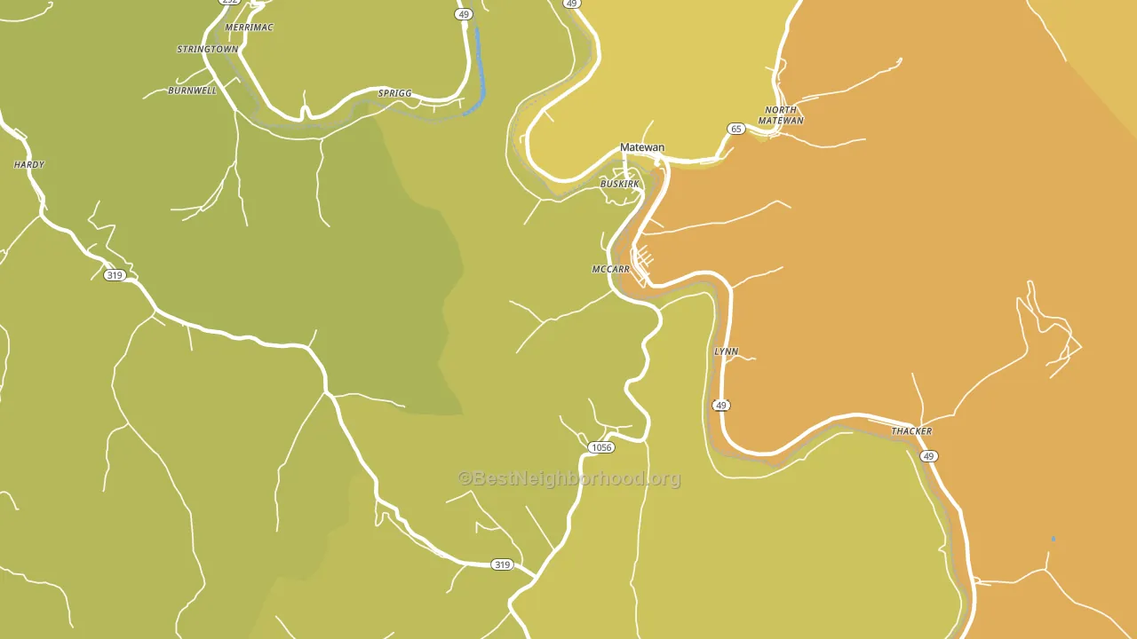 McCarr, KY block-group voter-turnout map
