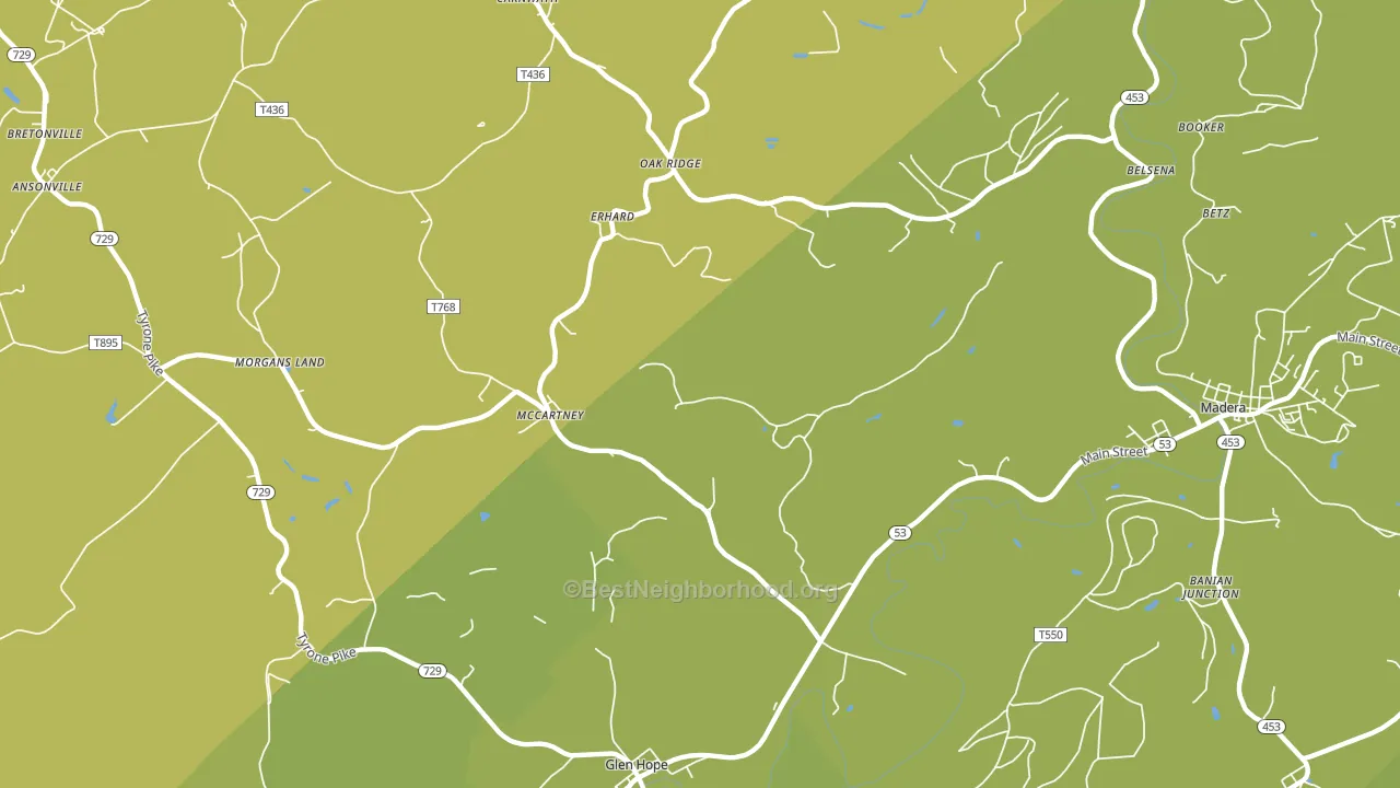 McCartney, PA block-group voter-turnout map