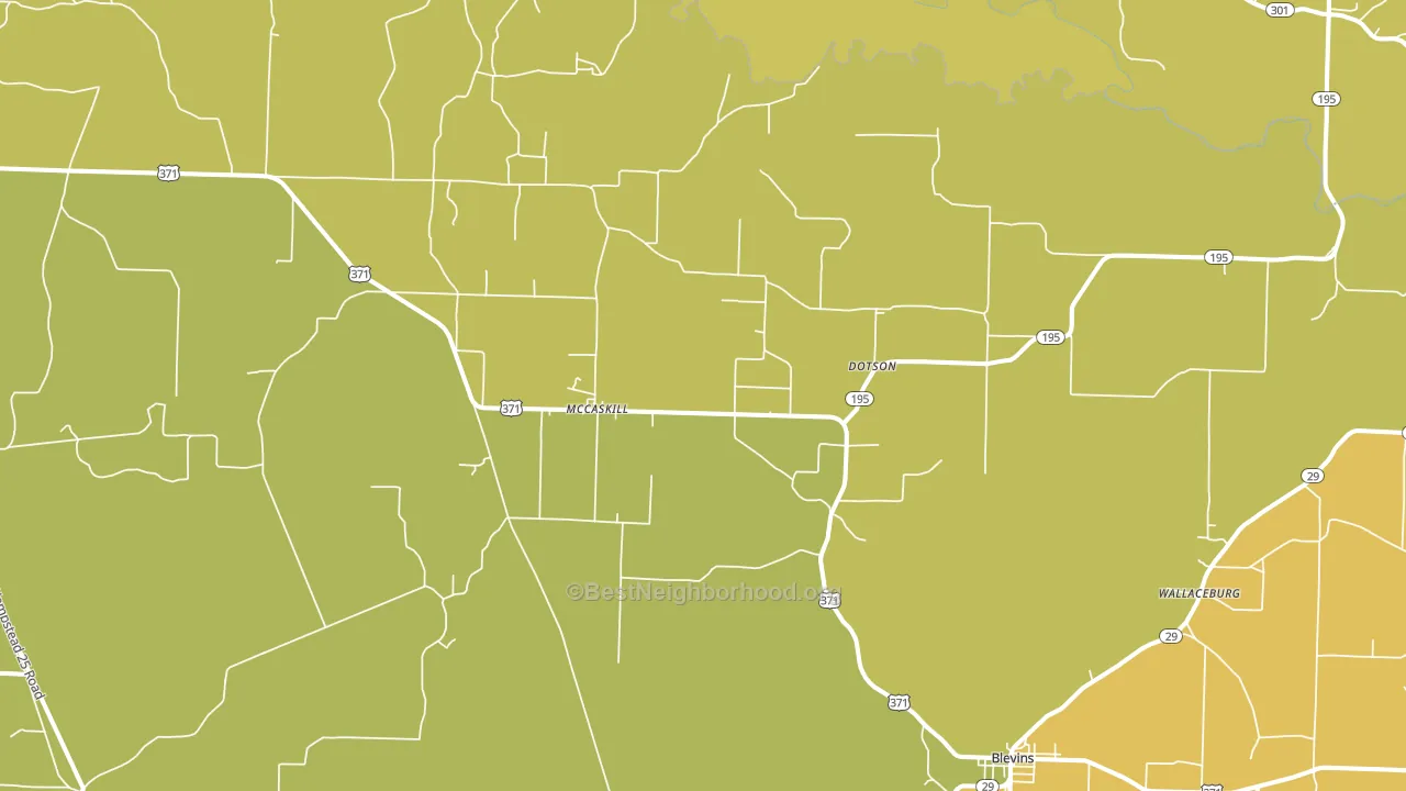 McCaskill, AR block-group voter-turnout map