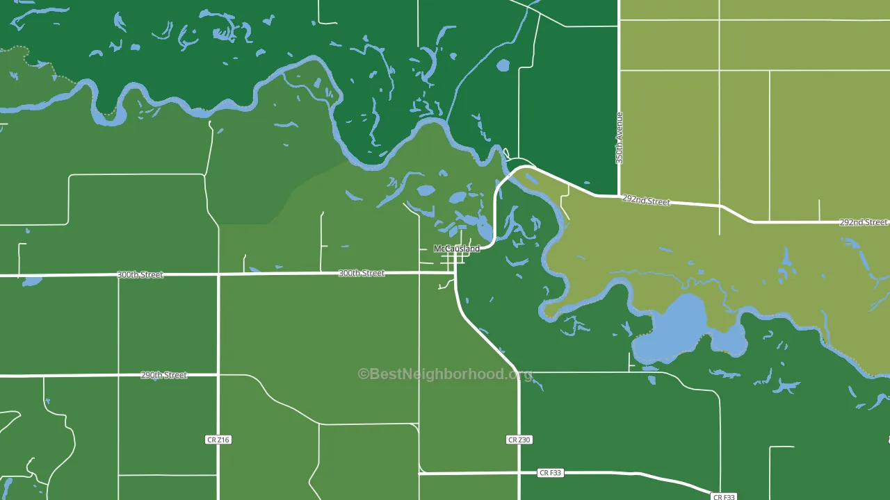 McCausland, IA block-group voter-turnout map