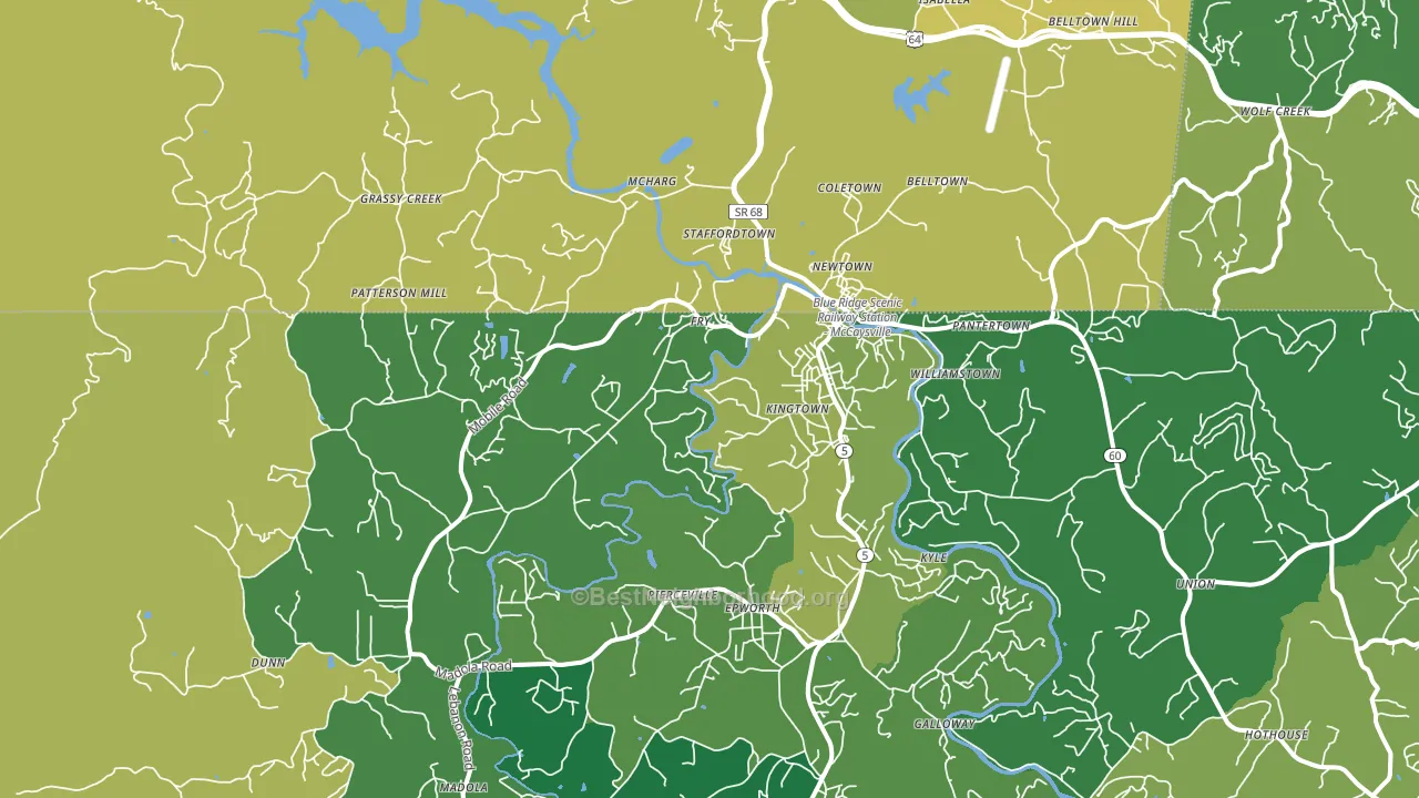 McCaysville, GA block-group voter-turnout map