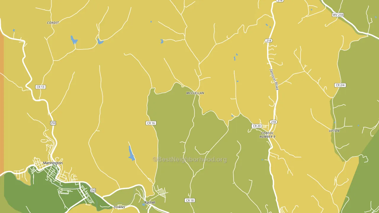 McClellan, WV block-group voter-turnout map