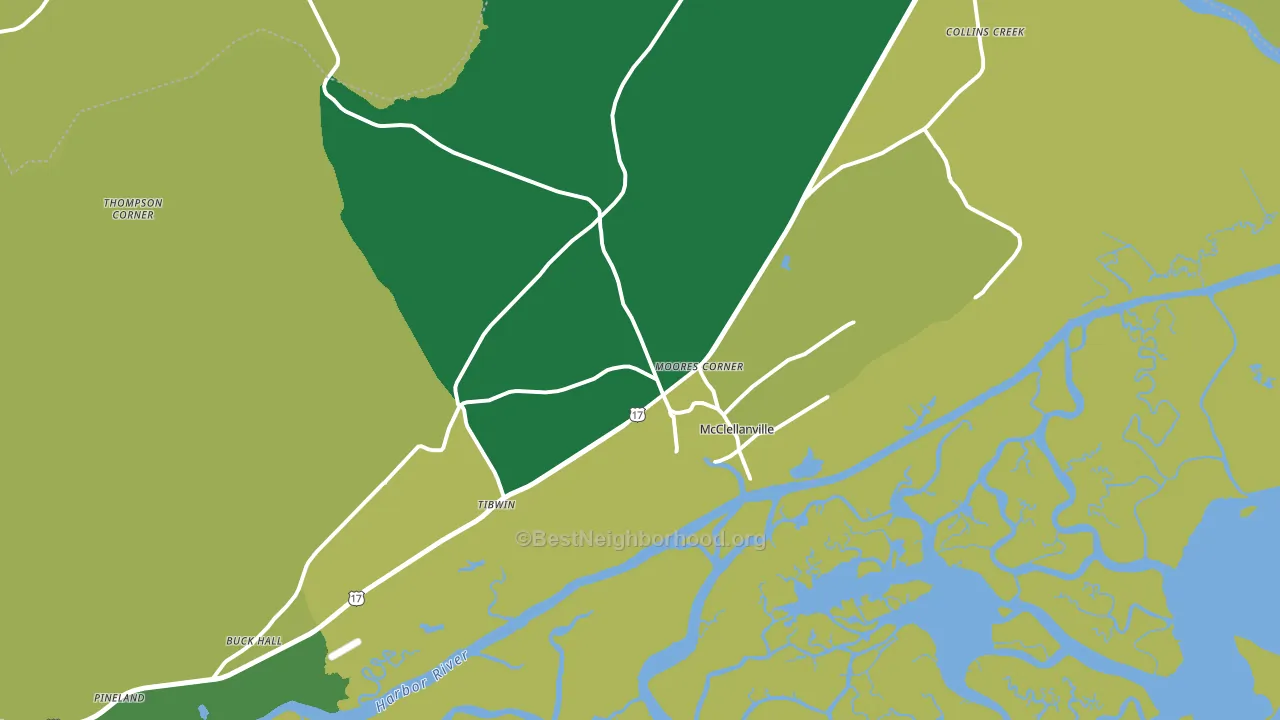 McClellanville, SC block-group voter-turnout map