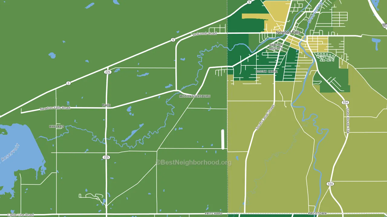 McClintocksburg, OH block-group voter-turnout map