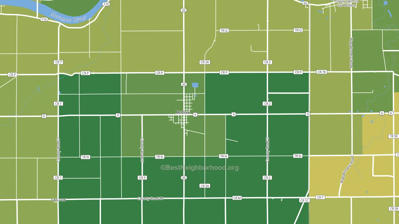 McClure, OH block-group voter-turnout map