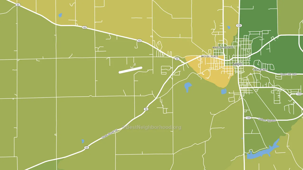 McCol Place, IN block-group voter-turnout map