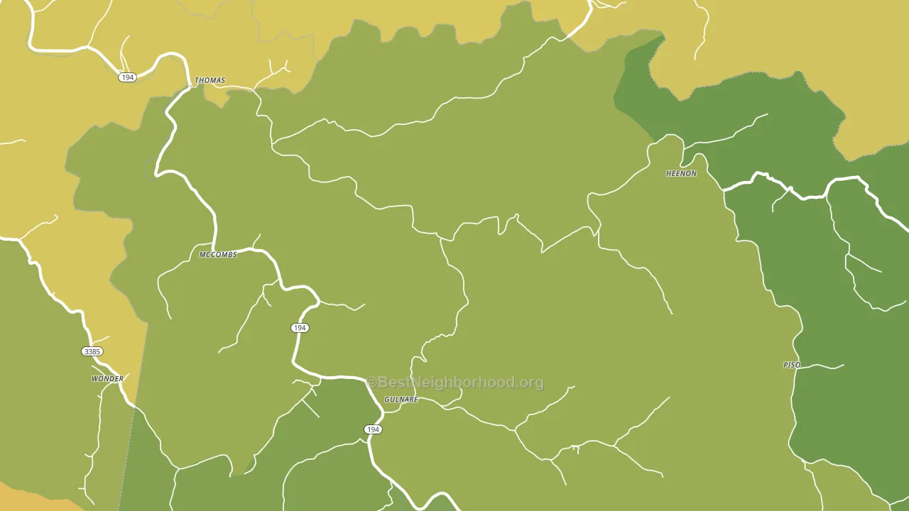 McCombs, KY block-group voter-turnout map