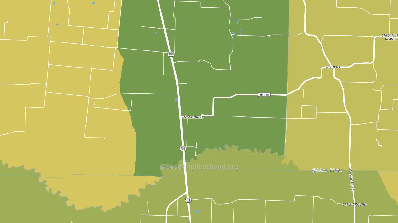 McConnell, TN block-group voter-turnout map