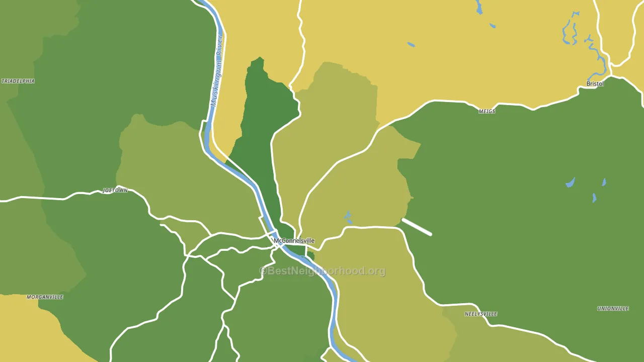 McConnelsville, OH block-group voter-turnout map