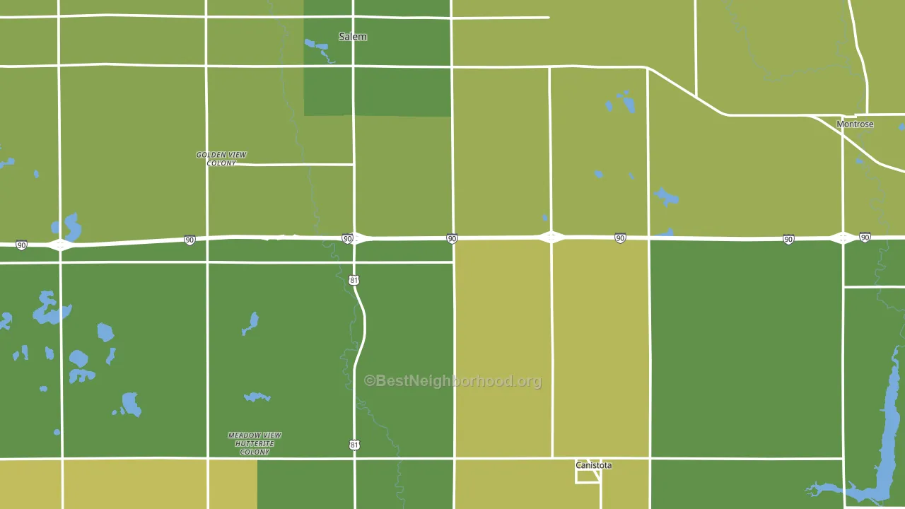 McCook County, SD block-group voter-turnout map