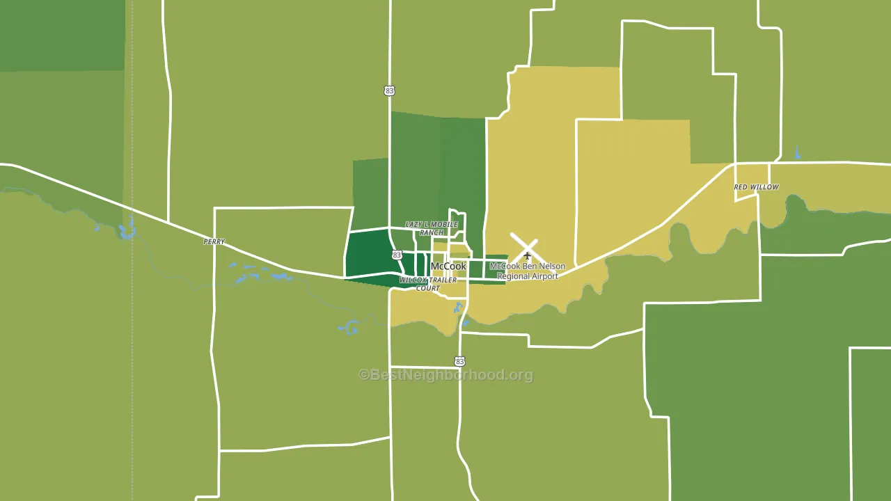 McCook, NE block-group voter-turnout map