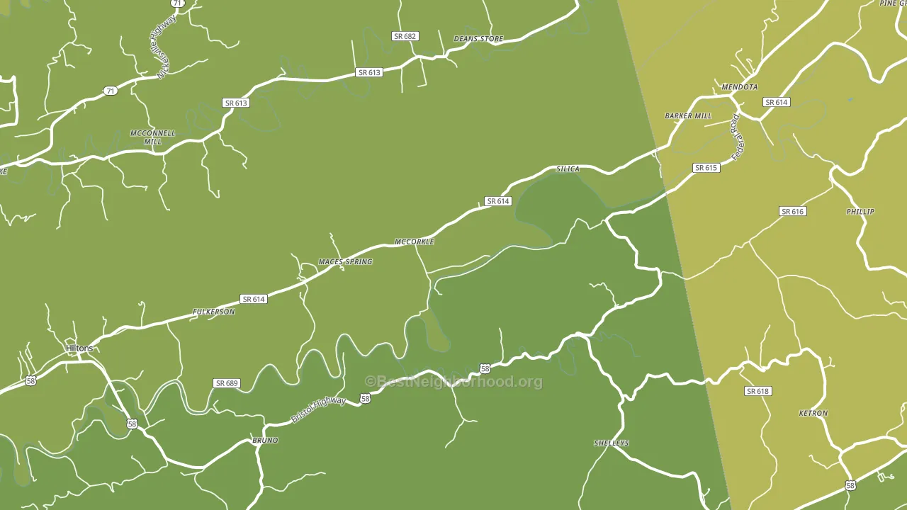 McCorkle, VA block-group voter-turnout map