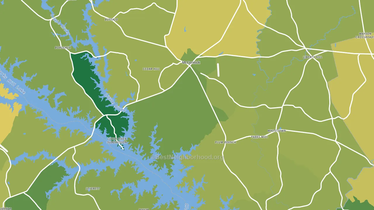 McCormick County, SC block-group voter-turnout map