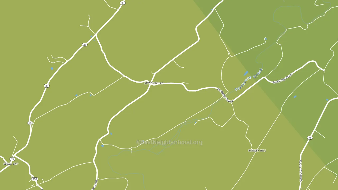 McCoysville, PA block-group voter-turnout map