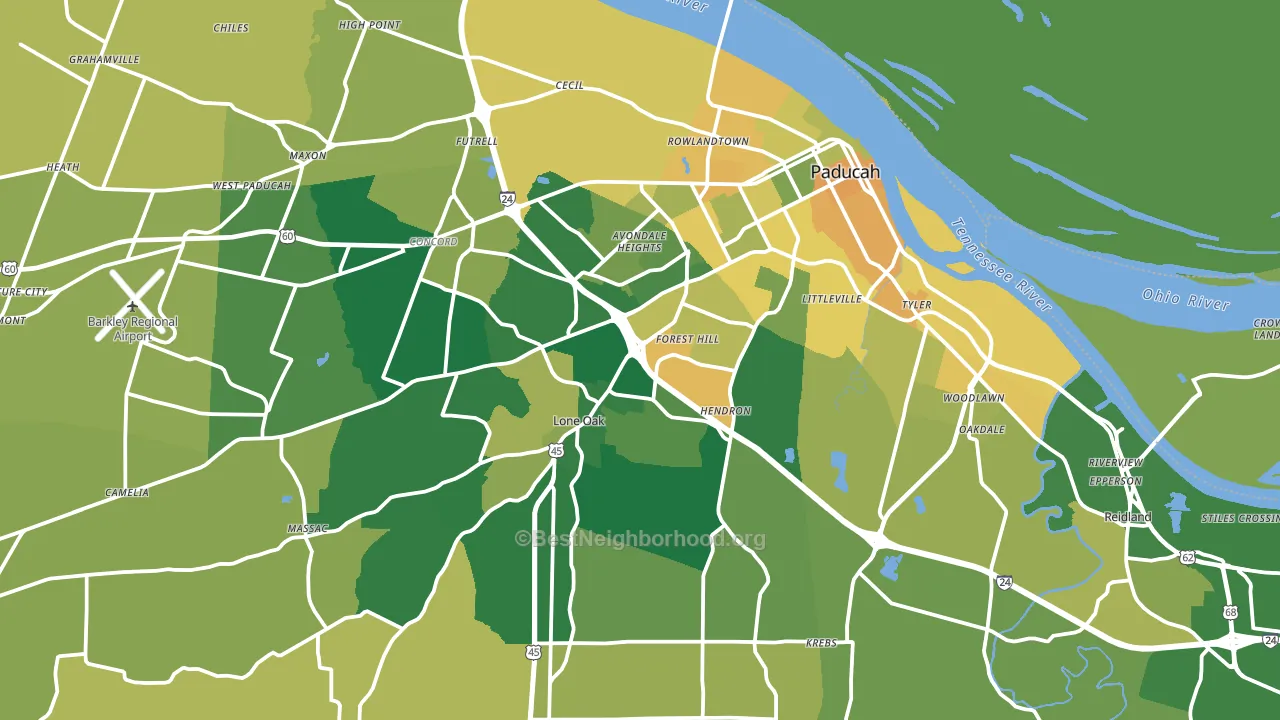 McCracken County, KY block-group voter-turnout map