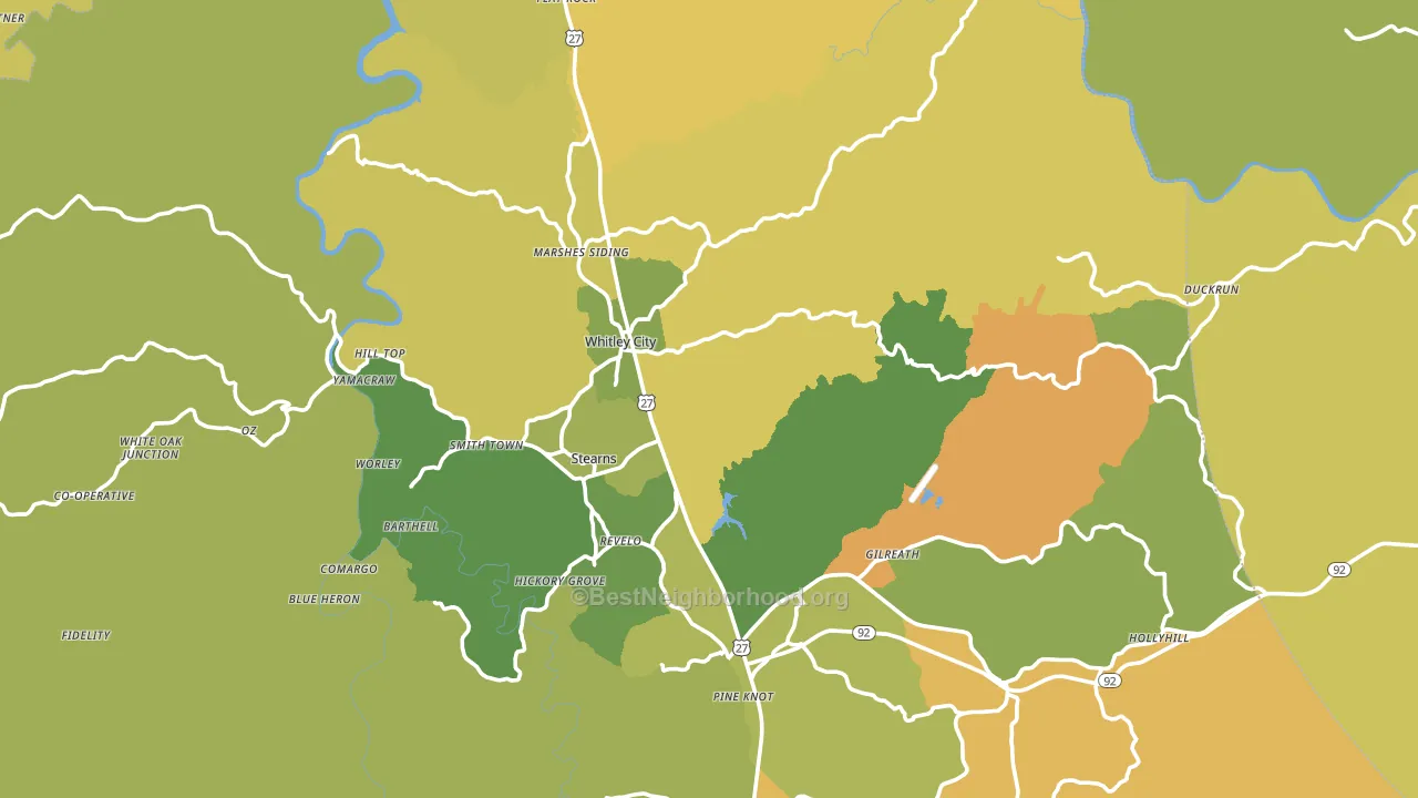 McCreary County, KY block-group voter-turnout map