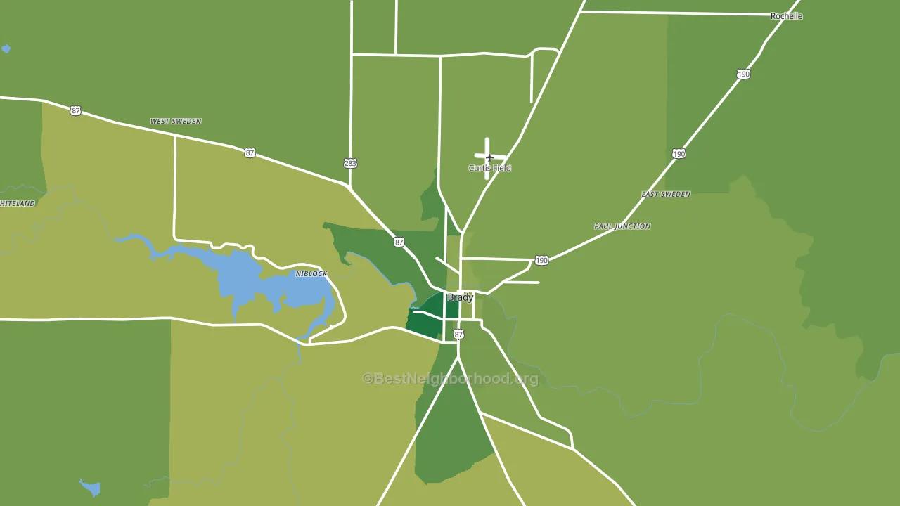 McCulloch County, TX block-group voter-turnout map