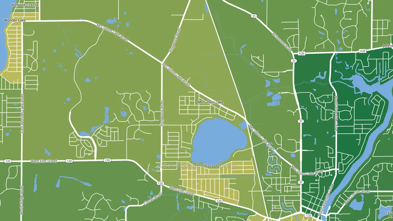 McCullom Lake, IL block-group voter-turnout map