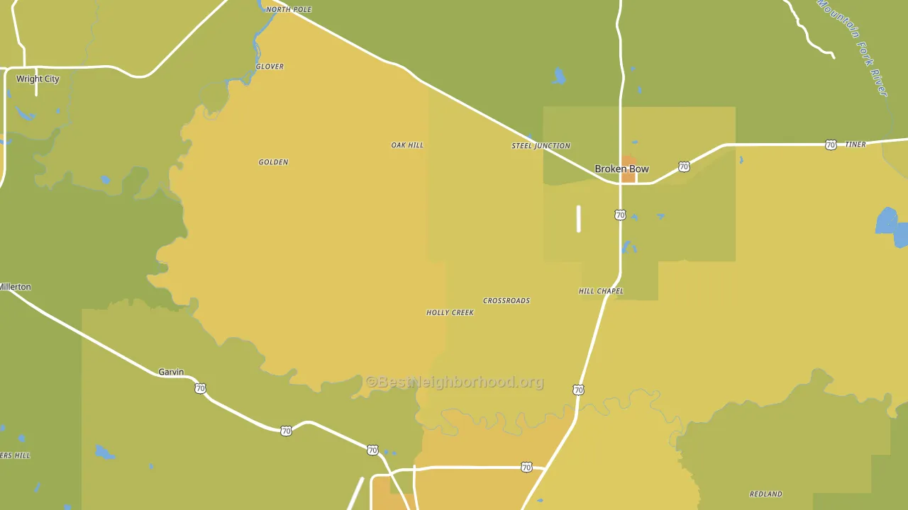 McCurtain County, OK block-group voter-turnout map