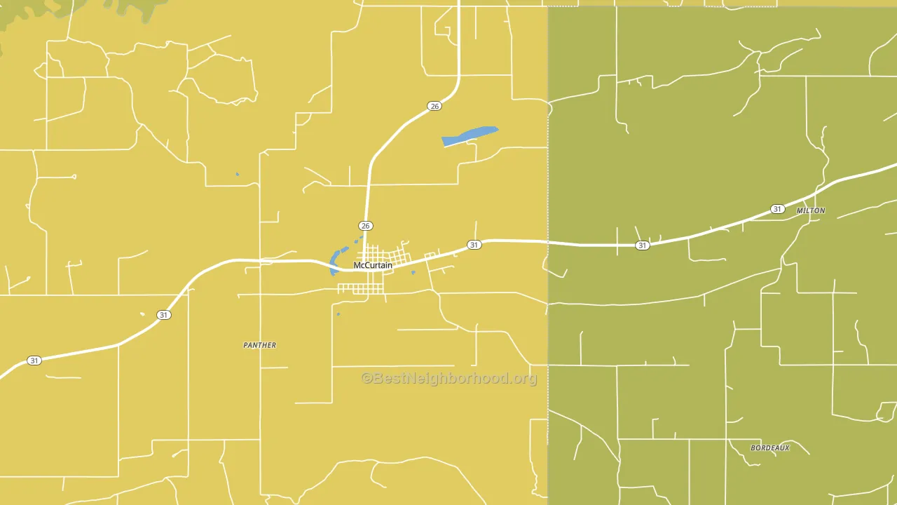 Mccurtain, OK block-group voter-turnout map