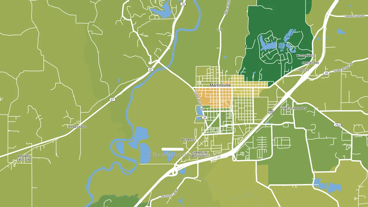 McDaniel, IN block-group voter-turnout map