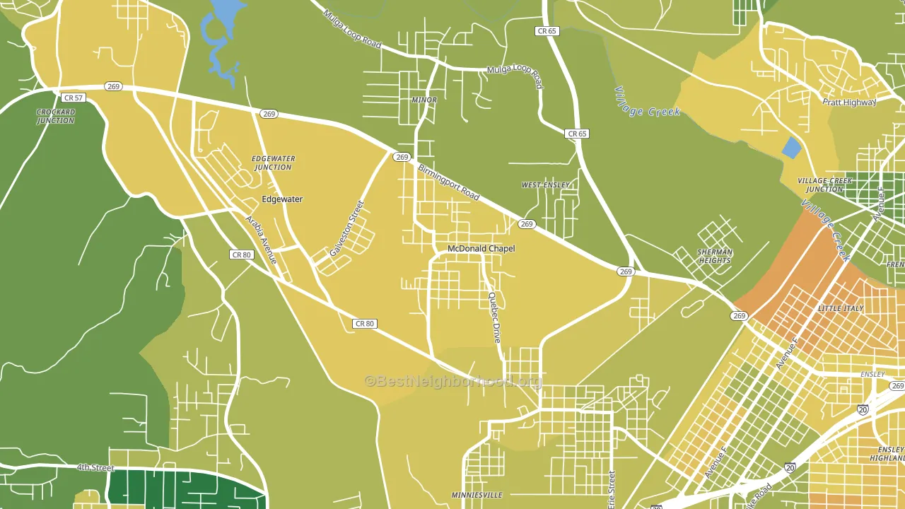 McDonald Chapel, AL block-group voter-turnout map