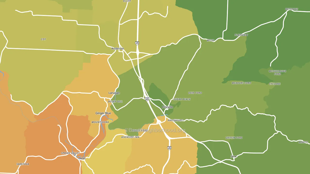 McDonald County, MO block-group voter-turnout map