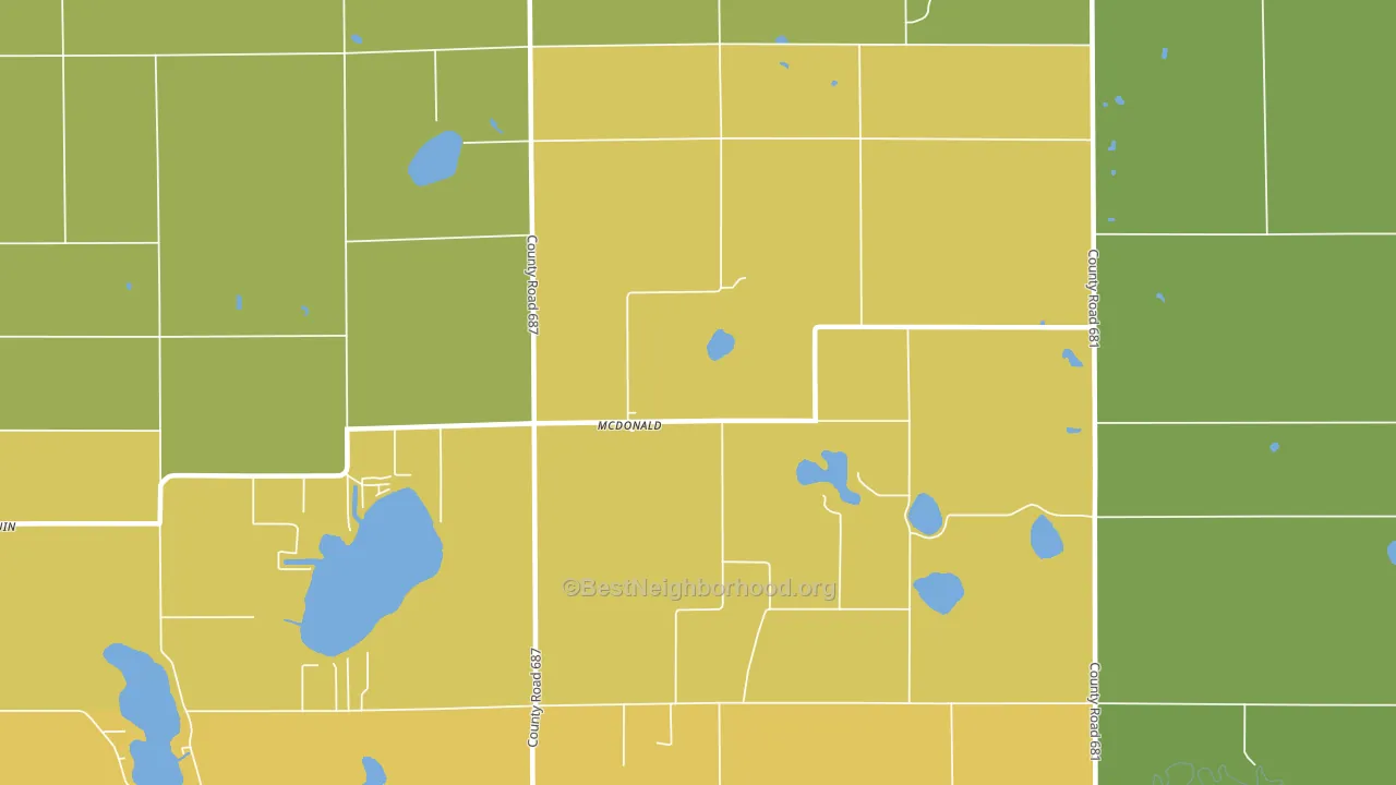 McDonald, MI block-group voter-turnout map