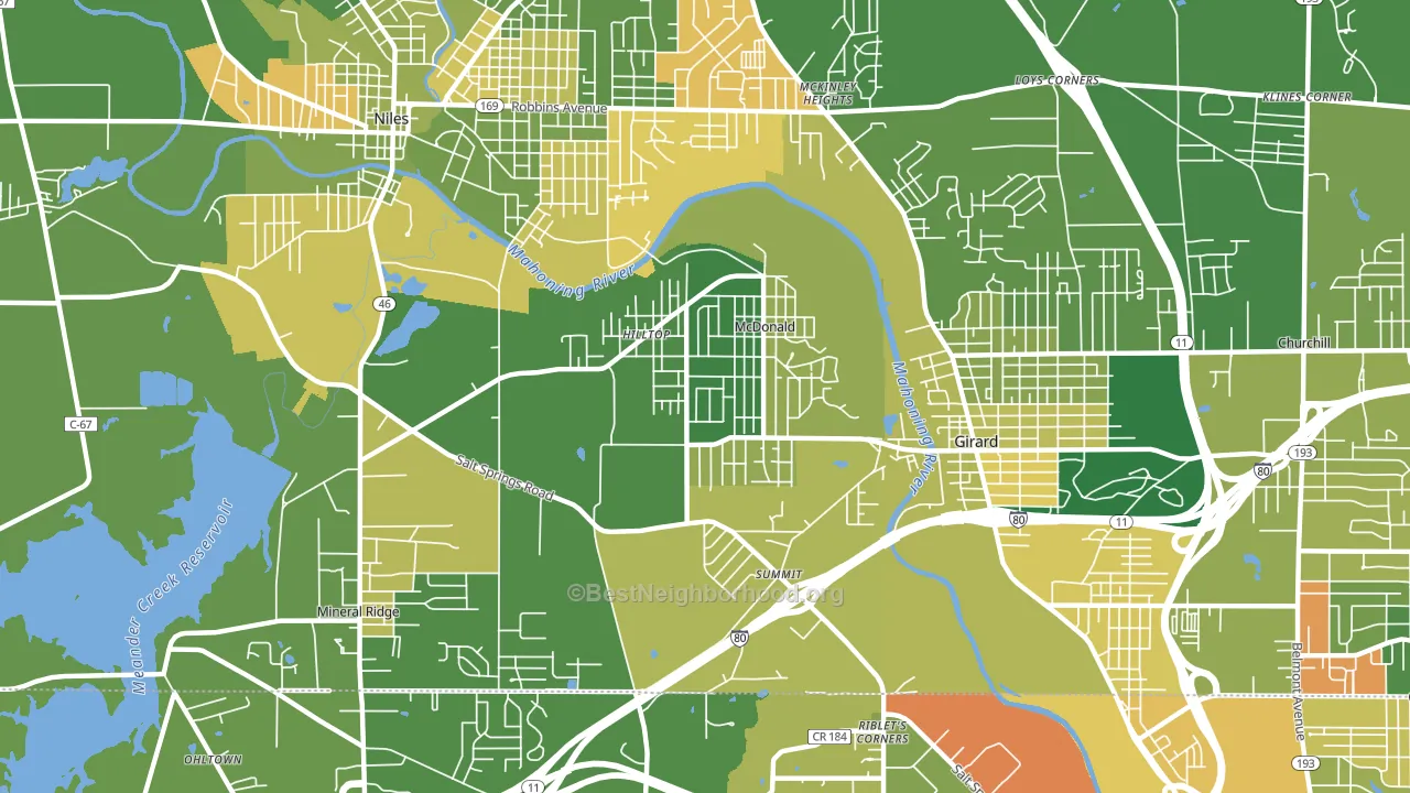 McDonald, OH block-group voter-turnout map