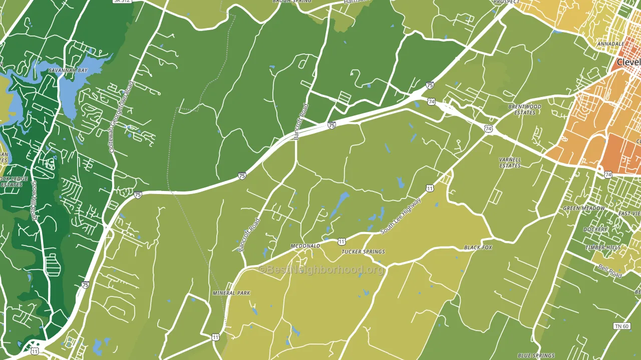 McDonald, TN block-group voter-turnout map