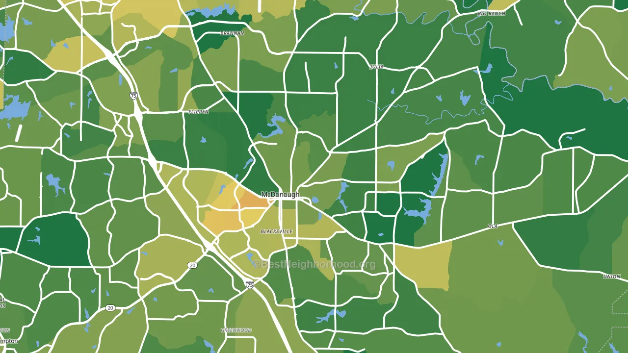 McDonough, GA block-group voter-turnout map