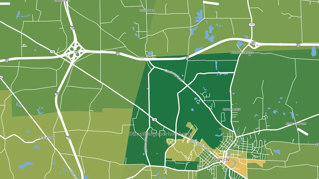 McDowell Corners, PA block-group voter-turnout map