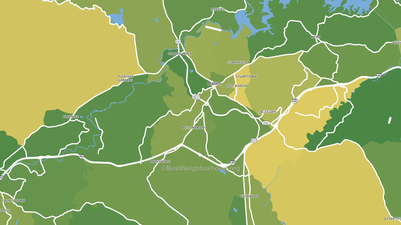 McDowell County, NC block-group voter-turnout map