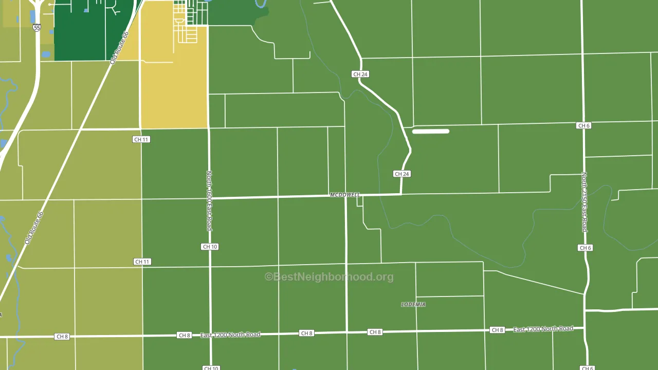 McDowell, IL block-group voter-turnout map