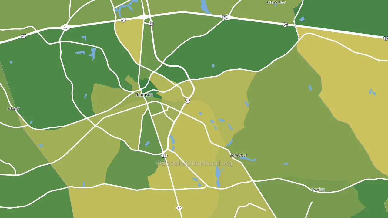 McDuffie County, GA block-group voter-turnout map