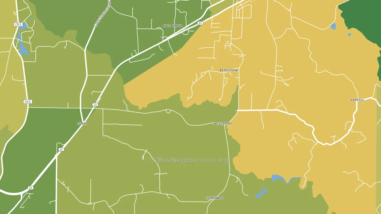 McElderry, AL block-group voter-turnout map
