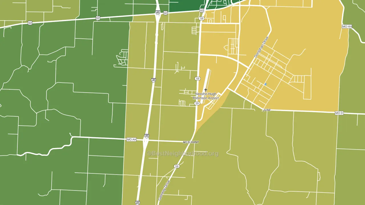 McElhany, MO block-group voter-turnout map