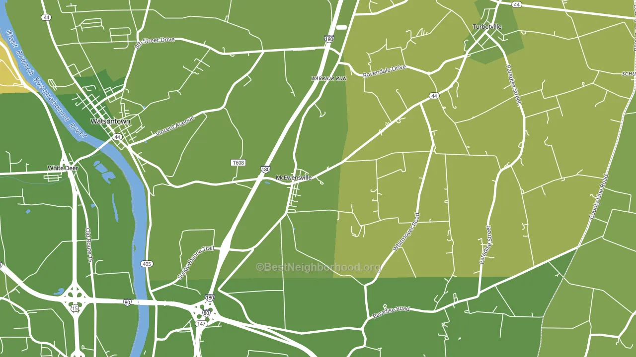 McEwensville, PA block-group voter-turnout map
