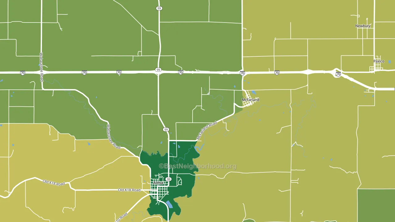McFarland, KS block-group voter-turnout map