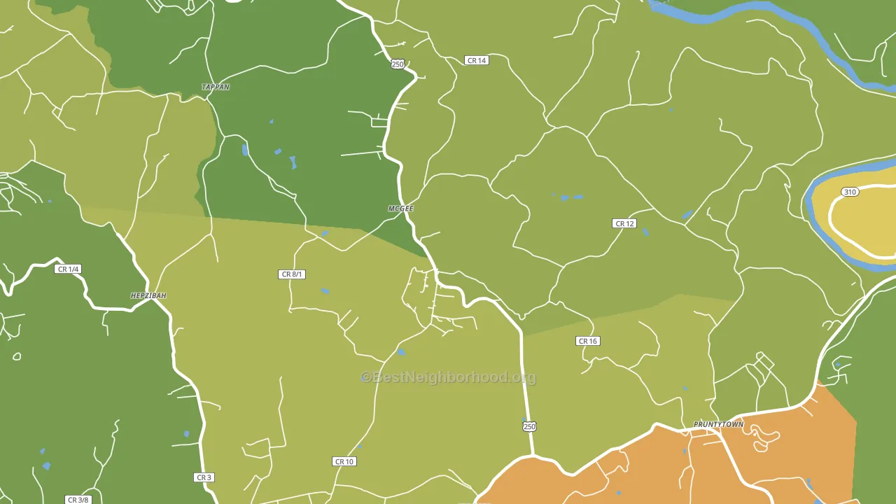 McGee, WV block-group voter-turnout map