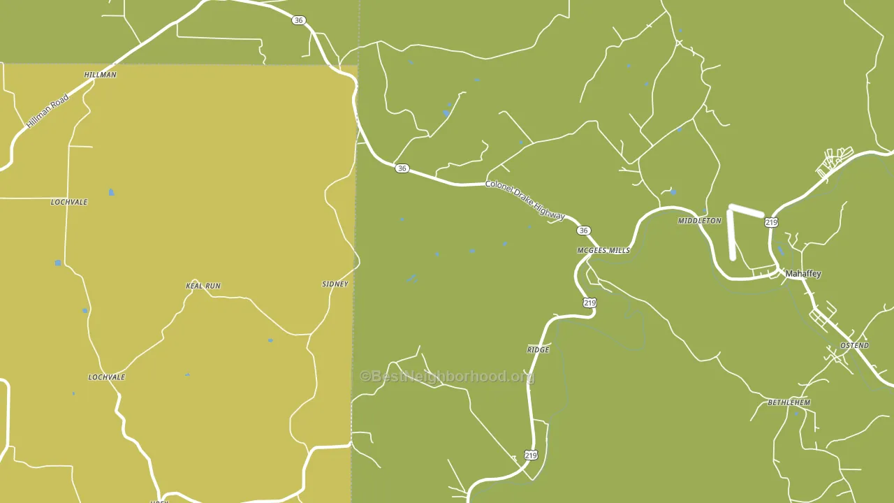 McGees Mills, PA block-group voter-turnout map