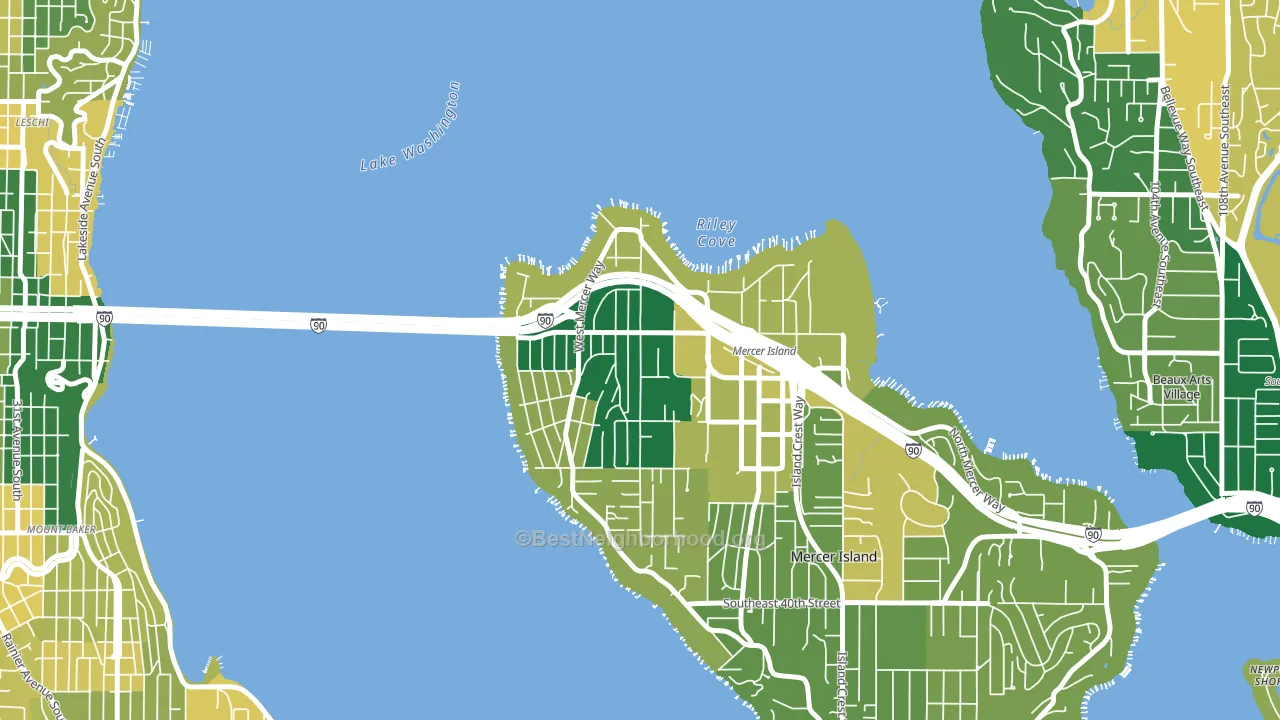 McGilvra, Mercer Island, WA block-group voter-turnout map
