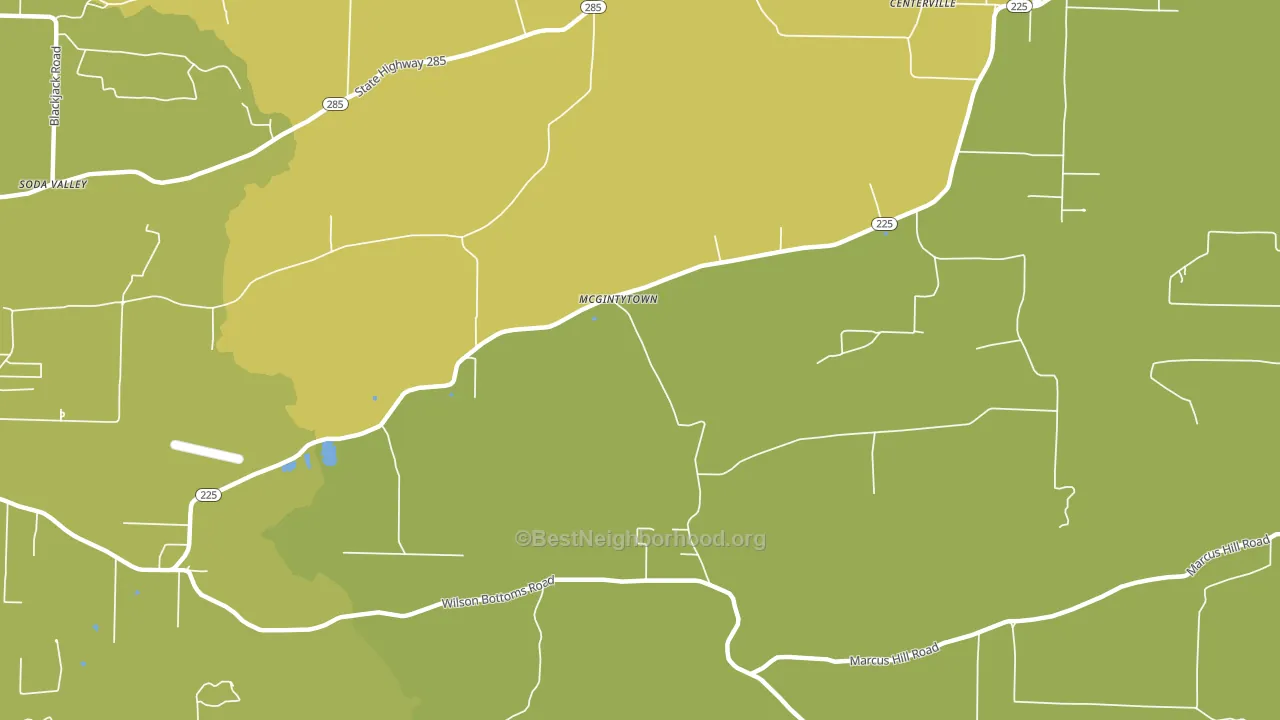 McGintytown, AR block-group voter-turnout map