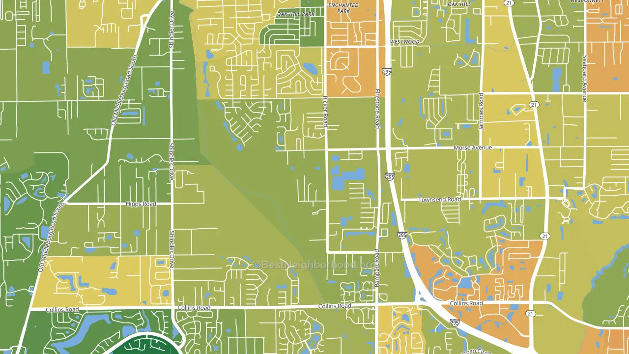 McGirts Creek, Jacksonville, FL block-group voter-turnout map
