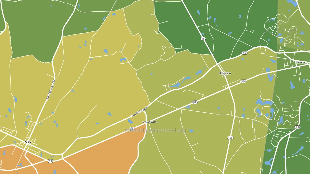 McGregor, GA block-group voter-turnout map