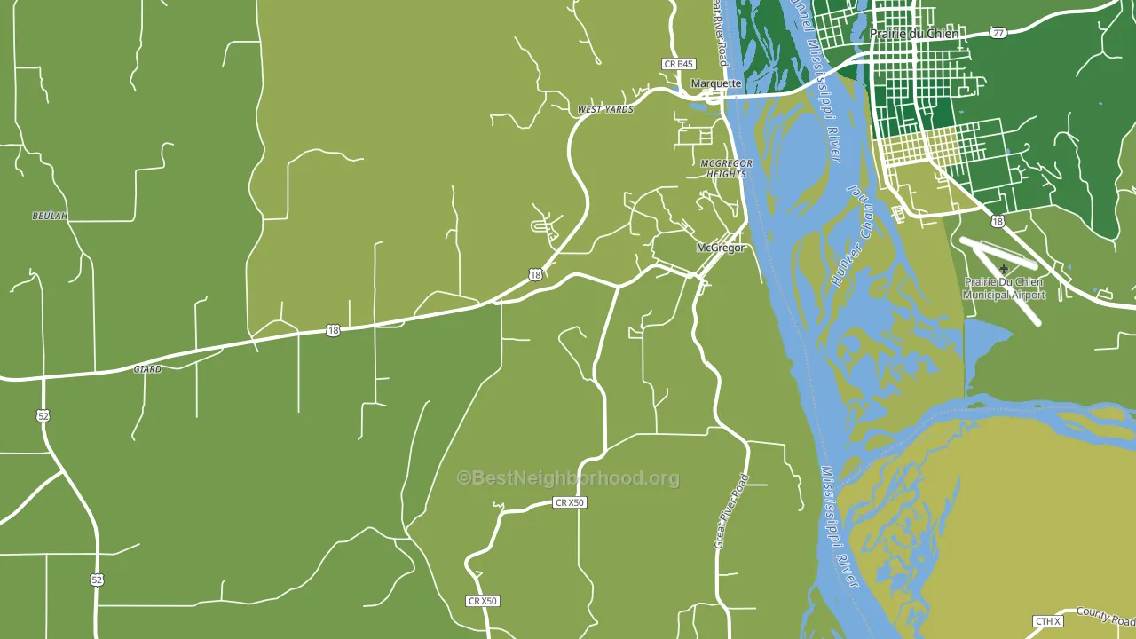 McGregor, IA block-group voter-turnout map