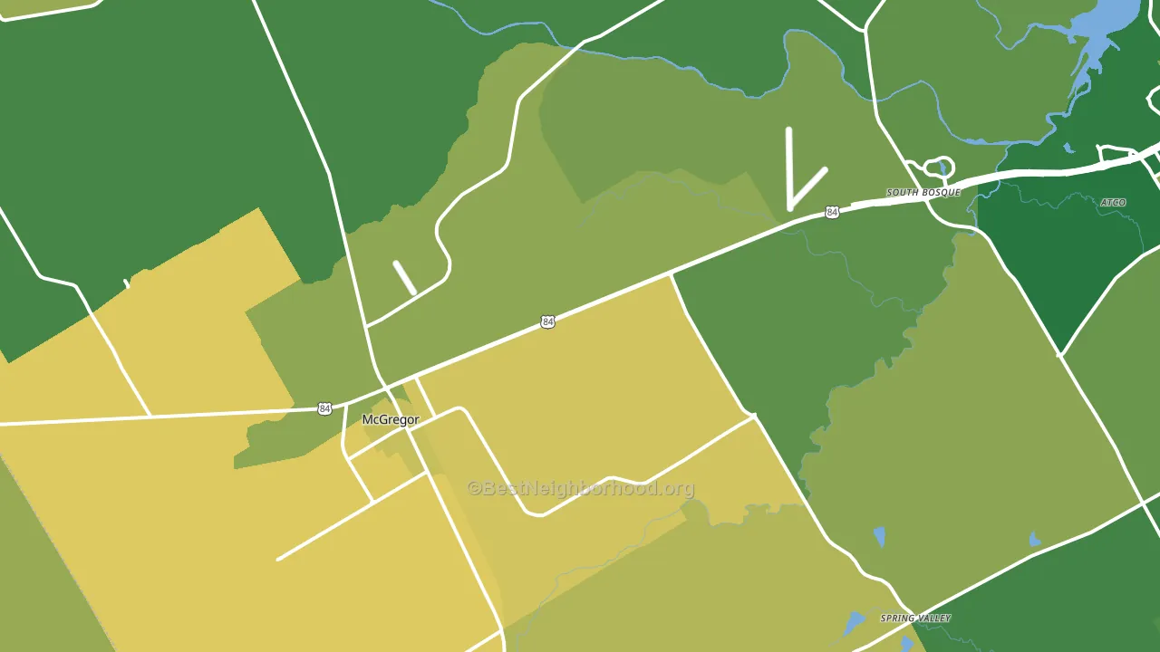 McGregor, TX block-group voter-turnout map