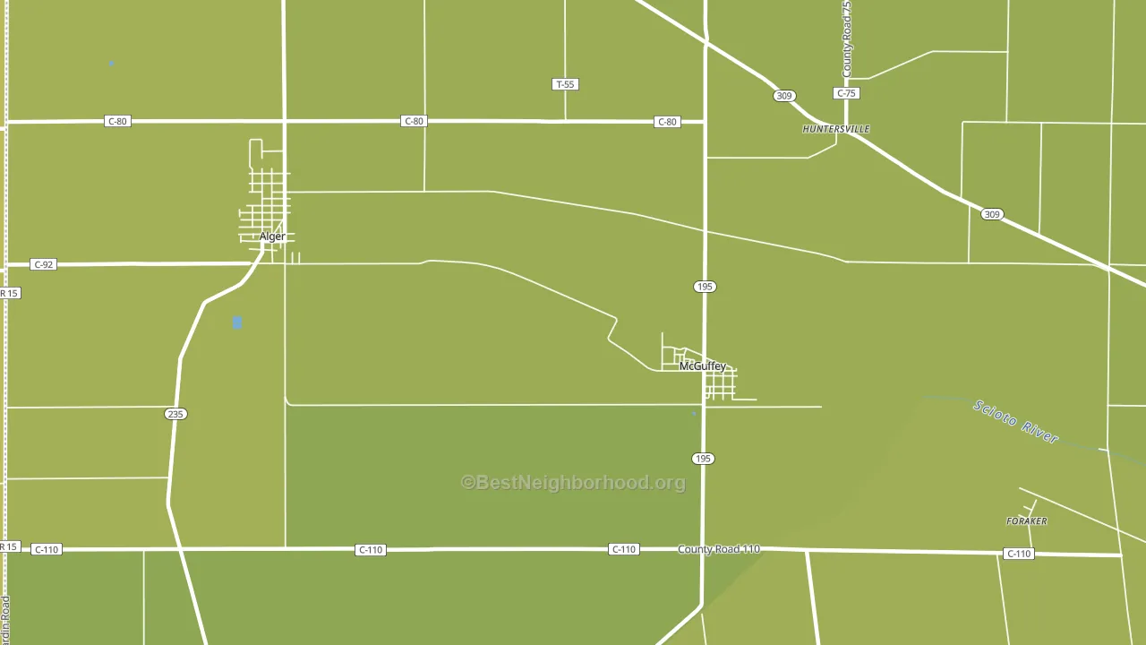 McGuffey, OH block-group voter-turnout map