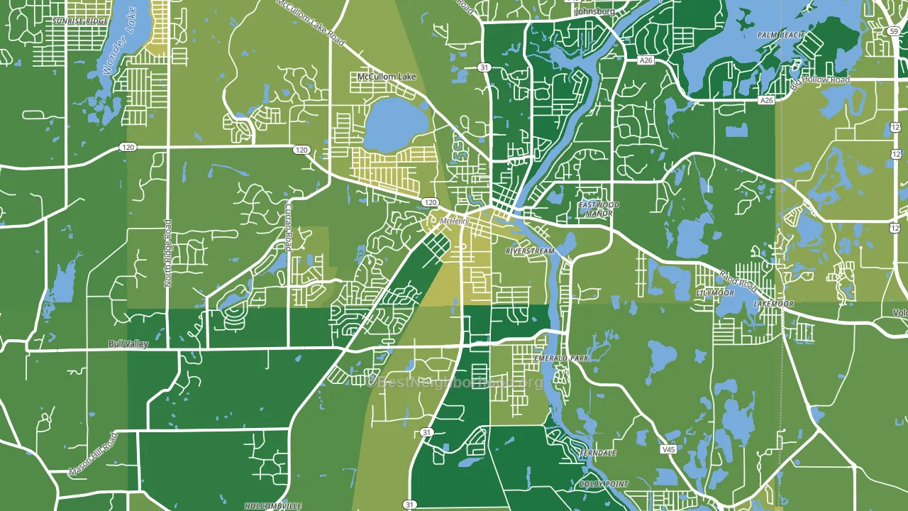 Mchenry, IL block-group voter-turnout map