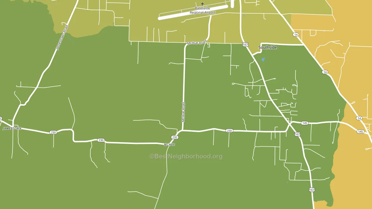 McHue, AR block-group voter-turnout map